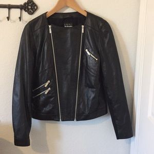 The KOOPLES sports lamb leather biker jacket